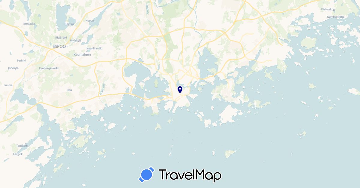 TravelMap itinerary: driving in Finland (Europe)